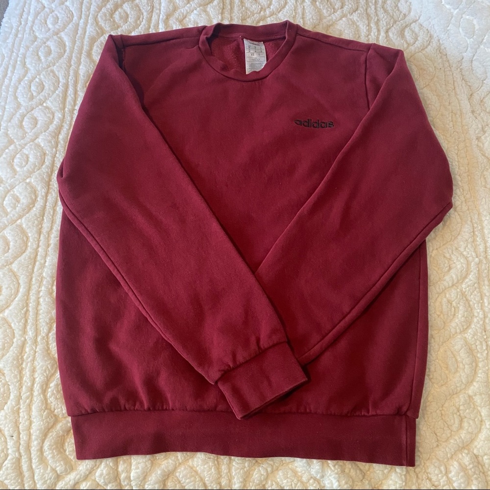 Maroon/Burgundy Adidas Crewneck, Medium